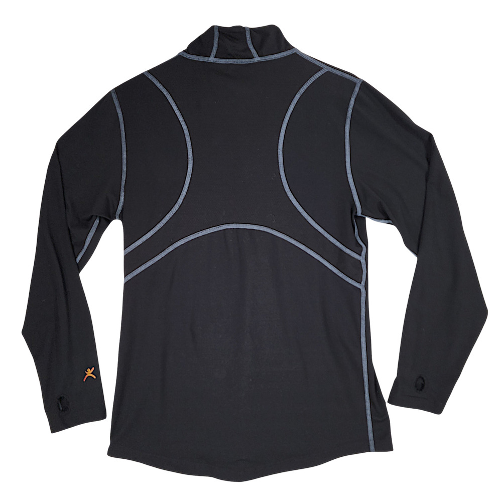 Terramar 1/4 Zip Pullover L Women Thermawool Base Layer Black Thumb Hole Wicking
